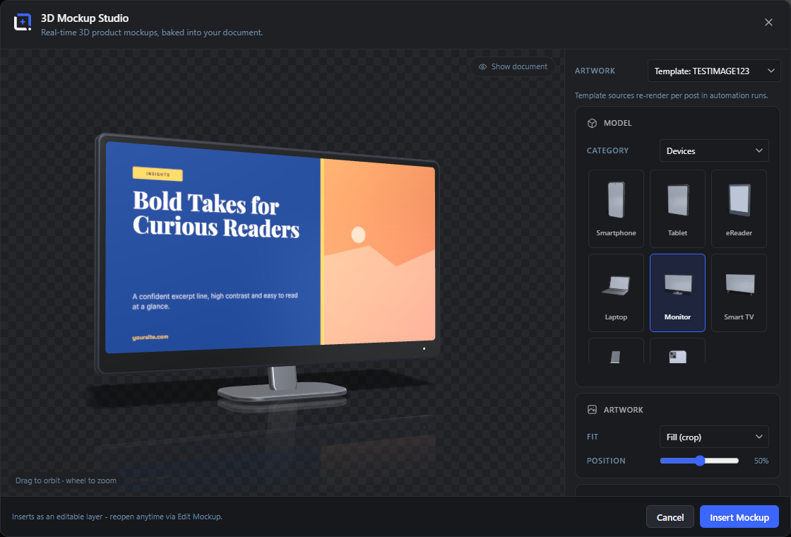 3D Mockup Studio (overview)