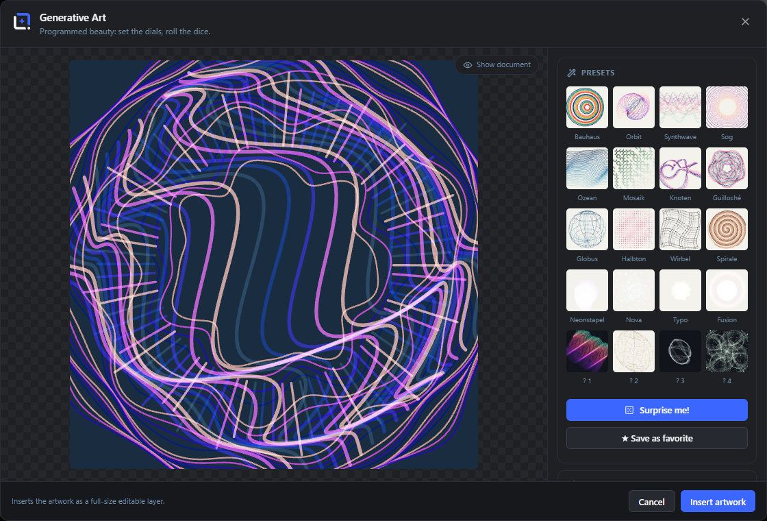 The generative Art (overview and playground)