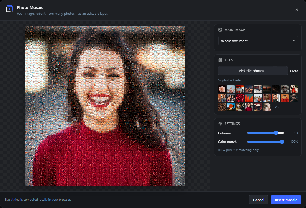 The photo Mosaic (studio)