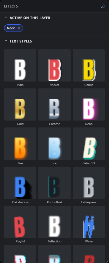The text Effects