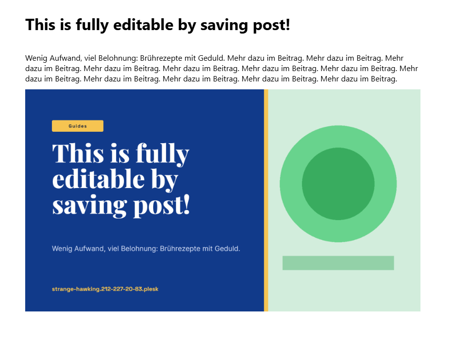 A dynamic image on a published post