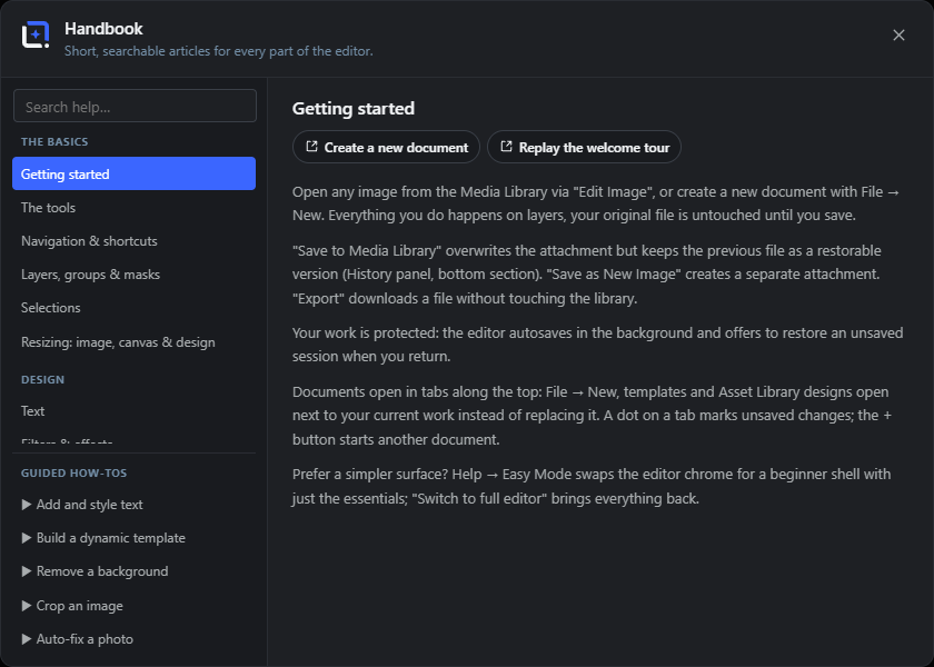 The handbook (Help)